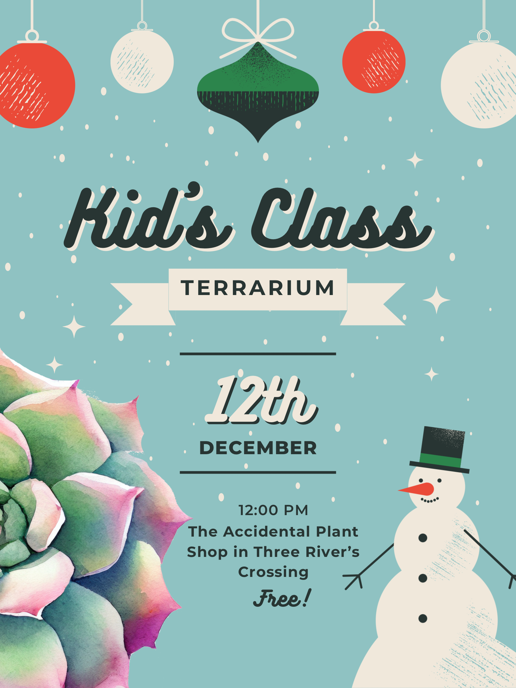 Kid’s FREE Terrarium Class